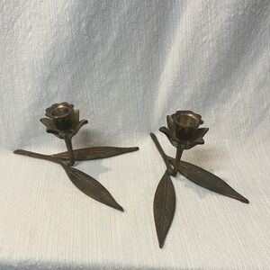Brass Candle Holders Pair